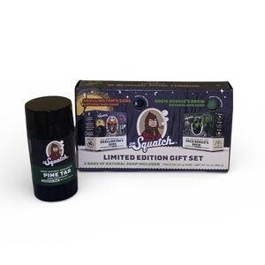 Dr Squatch Set 2 Bars of Natural Soap Skellingtons/Boogies + FREE Pine Deodorant